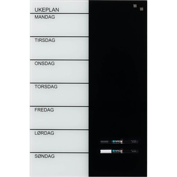 NAGA Magnetic NAGA εβδομαδιαίος πίνακας σε γυαλί 40 x 60 cm - Νορβηγικό κείμενο 13939341 5708573120129