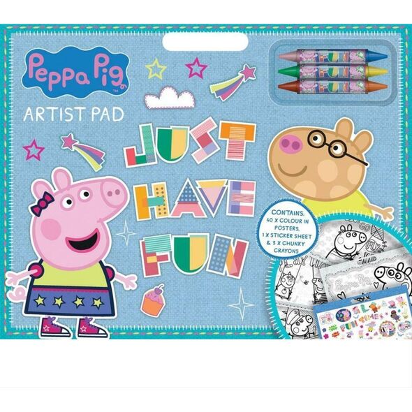 Peppa Pig Peppa Pig Artist pad με 3 κραγιόνια & αυτοκόλλητο φύλλο 13956259 5012128432682