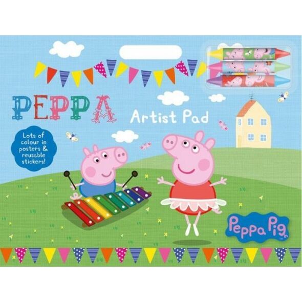 Peppa Pig Peppa Pig Artist pad με 3 κραγιόνια & αυτοκόλλητο φύλλο 13956259 5012128432682