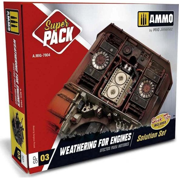 Vallejo Ammo: Super Pack - Σετ λύσεων Weathering for Engines 13959003 8432074078043