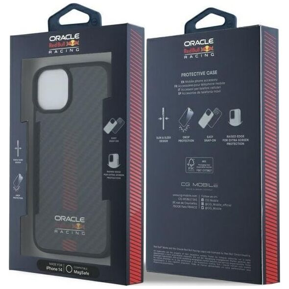 Red Bull RBHMP14S24CFGSMK iPhone 14 6.1" hardcase black/black Carbon Fiber Power Bar MagSafe