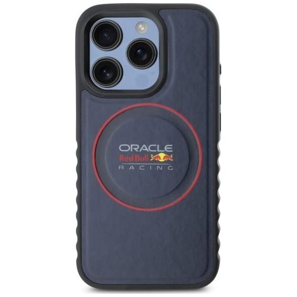 Red Bull RBHMP15L24PUILVR iPhone 15 Pro 6.1" hardcase navy blue/navy Leather Red Ring MagSafe