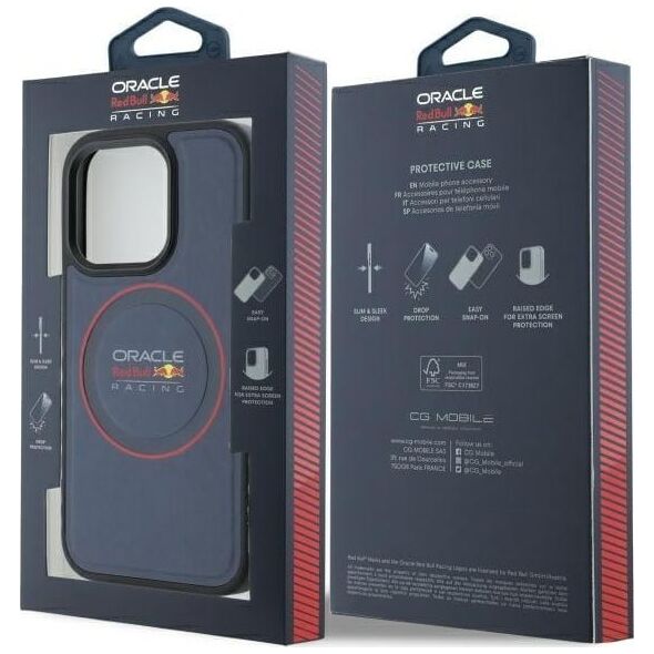 Red Bull RBHMP15L24PUILVR iPhone 15 Pro 6.1" hardcase navy blue/navy Leather Red Ring MagSafe