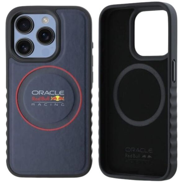 Red Bull RBHMP15L24PUILVR iPhone 15 Pro 6.1" hardcase navy blue/navy Leather Red Ring MagSafe