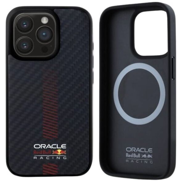 Red Bull RBHMP15L24CFGSMK iPhone 15 Pro 6.1" hardcase black/black Carbon Fiber Power Bar MagSafe