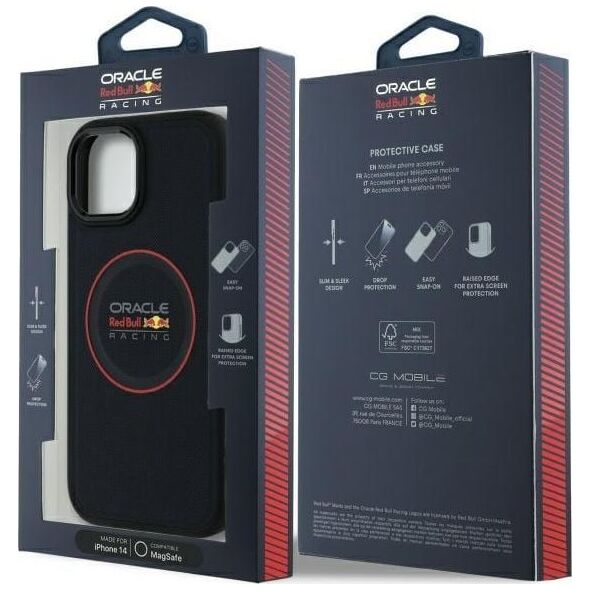 Red Bull RBHMP14S24PUILVR iPhone 14 6.1" hardcase navy blue/navy Leather Red Ring MagSafe