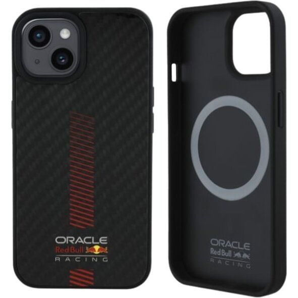 Red Bull RBHMP15S24CFGSMK iPhone 15 6.1" hardcase black/black Carbon Fiber Power Bar MagSafe