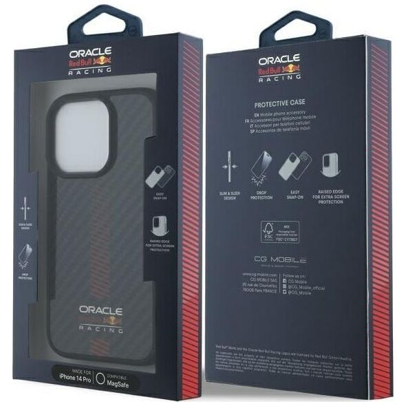 Red Bull RBHMP14L24CFGSMK iPhone 14 Pro 6.1" hardcase black/black Carbon Fiber Power Bar MagSafe
