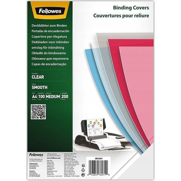 Fellowes Binding καλύμματα Fellowes Smooth A4/200μm διαφανές (100) 13441714 43859782710
