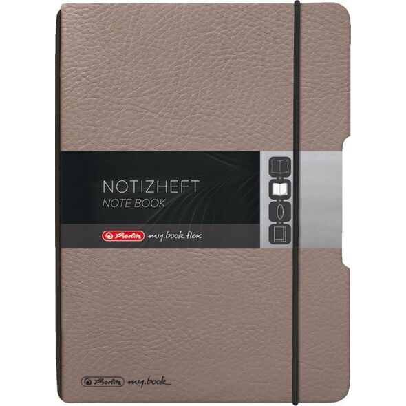 Herlitz Herlitz Notizheft flex A6 40 Bl Lederoptik FSC Mix taupe 13812234 4008110260433