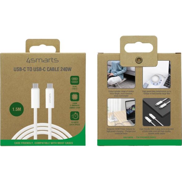 4smarts 4smarts USB-C Καλώδιο USB PremiumCord Καλώδιο 240W 1,5m, weiß 13369354 4252011907724