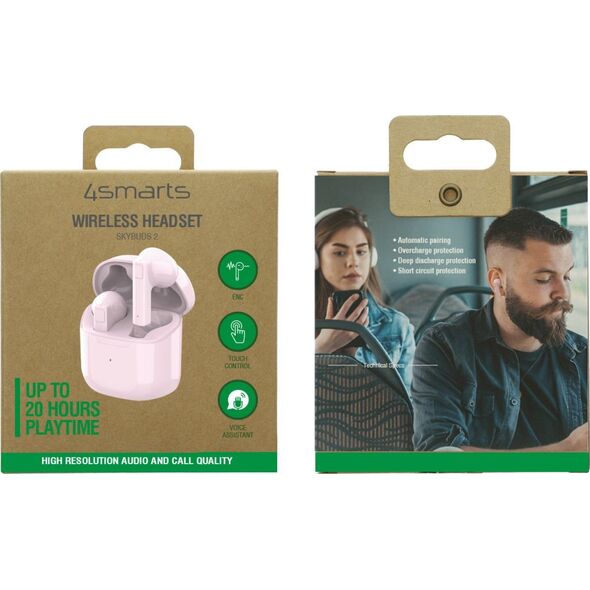 Ακουστικά 4smarts 4smarts True Wireless Bluetooth SkyBuds 2 ENC, hellrosa 13465478 4252011908837