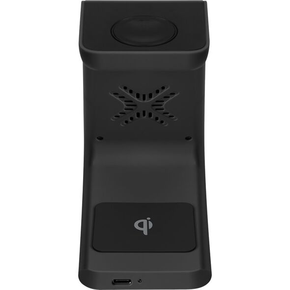 Φορτιστής Deltaco 3-σε-1 belaidis įkroviklis DELTACO 15 W, USB-C, Qi sertifikuotas, ένδειξη LED, juodas / QI-1037 13452017 7333048054050