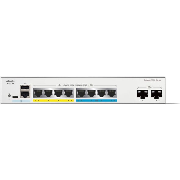 Διακόπτης Cisco Cisco Catalyst 1300-8MGP-2X - Διακόπτης - L3 - διαχειριζόμενος - 8 x 10 Gigabit Ethernet + 2 x 10 Gigabit SFP+ - μια μπάρα Rack montier - PoE+ (120 W) 13456181 889728522038