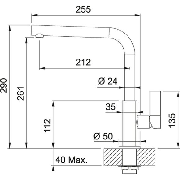 Franke Faucet Franke Maris βρύση κουζίνας 115.0392.338 chrome/umbra 13599453 7612981688523