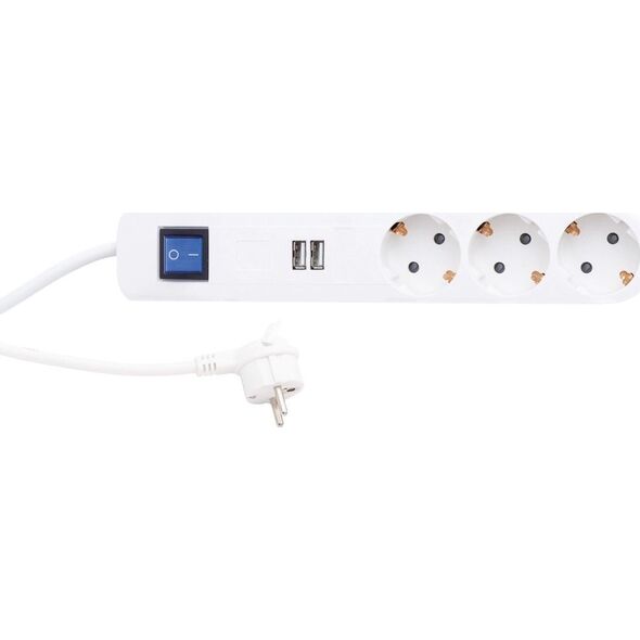 Καλώδιο τροφοδοσίας REV REV Steckdosenleiste ICE 3-fach USB & Schalter, 1,4 m weiß 13811645 4006340000000