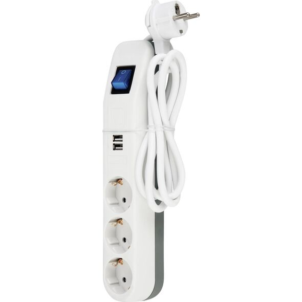 Καλώδιο τροφοδοσίας REV REV Steckdosenleiste ICE 3-fach USB & Schalter, 1,4 m weiß 13811645 4006340000000