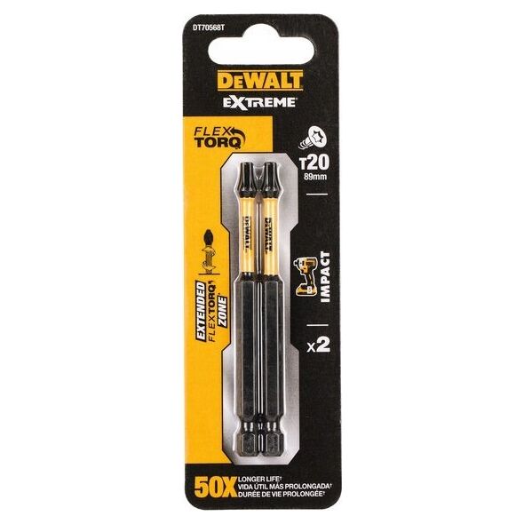 ΣΥΜΒΟΥΛΗ ΚΡΟΥΣΗΣ DEWALT Dewalt. TORX T20x89mm /2 τεμ. DT70568T-QZ 13484403 5035048094013