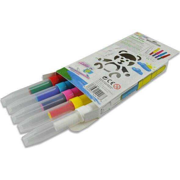 Malinos Malinos Airbrush Stifte Magic Teddy 5Farben+Schablone 5+ 13335802 4260631424187