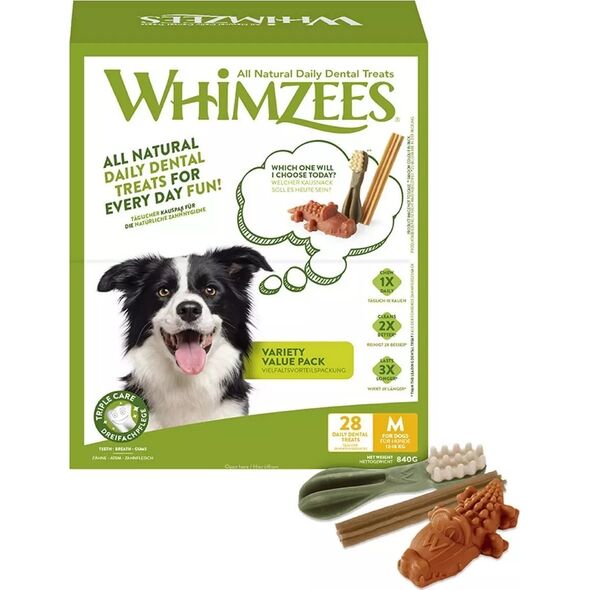 Whimzees Whimzees Variety M, 28 stk, 840 g, κουτ 13278417 8718627754986