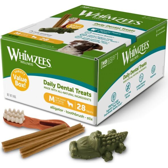 Whimzees Whimzees Variety M, 28 stk, 840 g, κουτ 13278417 8718627754986