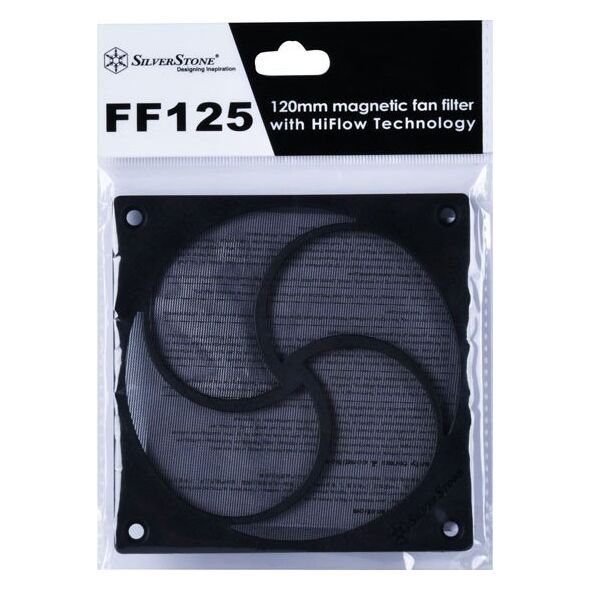 SilverStone SilverStone SST-FF125B magnetischer Highflow Staubfilter, μαύρο - 120mm 13403595 4710679814278