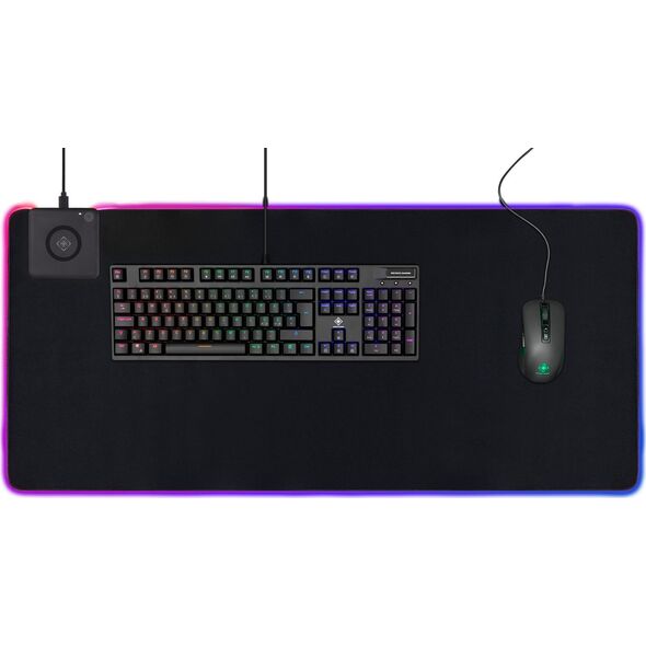 Deltaco RGB pad pelės kilimėlis DELTACO GAMING su bevieliu greituoju krovimu, 10W, 900x400, juodas / GAM-092 13421857 7333048042453