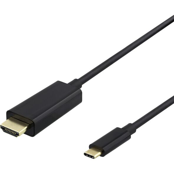 Deltaco USB-C - καλώδιο HDMI laidas DELTACO 4K UHD, paauksuotas, 0,5m, juodas / USBC-HDMI1005-K / 00140018 13412809 7333048053107
