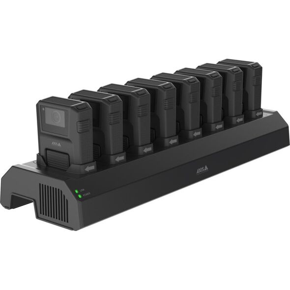 Axis Axis W701 Mk II - Station zum Laden und Synchronisieren - 120 Watt - 8 Ausgabeanschlussstellen (Steckverbinder fur Bodycam) - schwarz NCS S 9000-N - Europa - γούνα AXIS W101, W101 W108 W, W101 Body 13466070 7331021087026