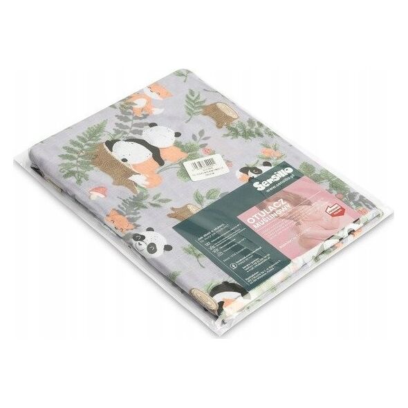 Sensillo MUSLIN WRAPPER PANDA AND FOX 120X120 CM 13925720 5903076320001