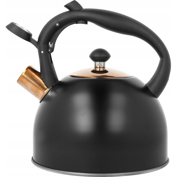 CZAJNIK STALOWY 2.5L INDUKCJA GAZ BRUNBESTE BB-2457 CZARNY ROSE GOLD