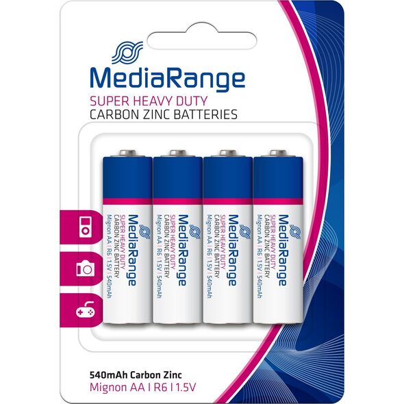 MediaRange MediaRange Batterie Super Heavy Duty Mignon AA/R6/1,5V 4er