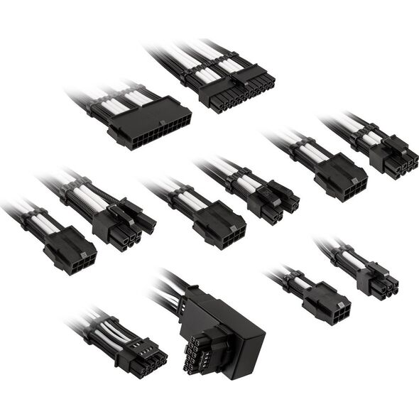 Kolink Kolink Core Pro Braided Cable Extension Kit 12V-2x6 Type 1 - Jet Black/Brilliant White 13338821 5999094005693