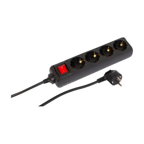 Kabel zasilający MicroConnect Microconnect MC-GRU00415BS rozgałęziacz 1,5 m 4 x gniazdo sieciowe Wewnętrzna Czarny