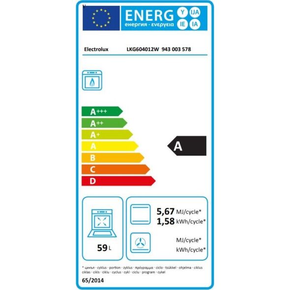 Κουζίνα Electrolux Electrolux LKG604012W 14164337 7333394024240