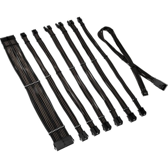 Kolink Kolink Core Pro Braided Cable Extension Kit 12V-2x6 Type 1 - Jet Black/Gunmetal Grey 13338817 5999094005730
