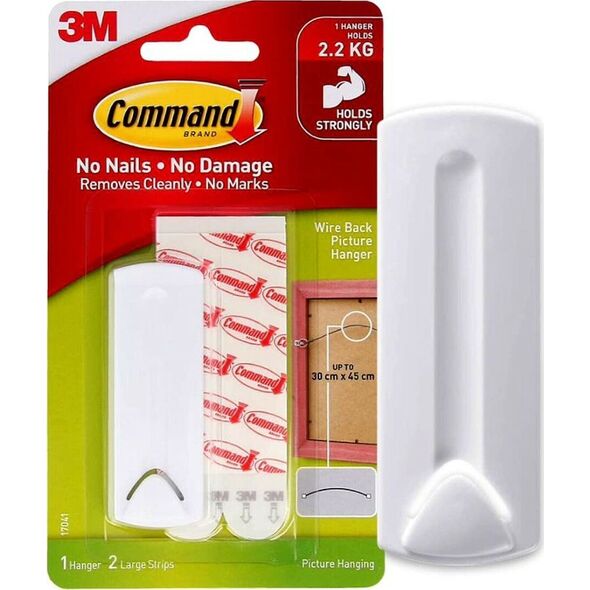 3M picture hanger for wire-backed frame Command 2.2kg, white