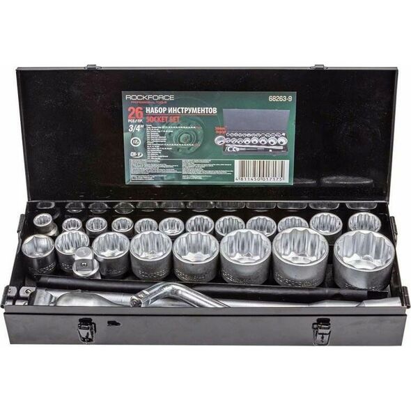 Zestaw narzędzi Rockforce ROCKFORCE ZESTAW KLUCZY NASADOWYCH 26el. 3/4" 12KĄT.