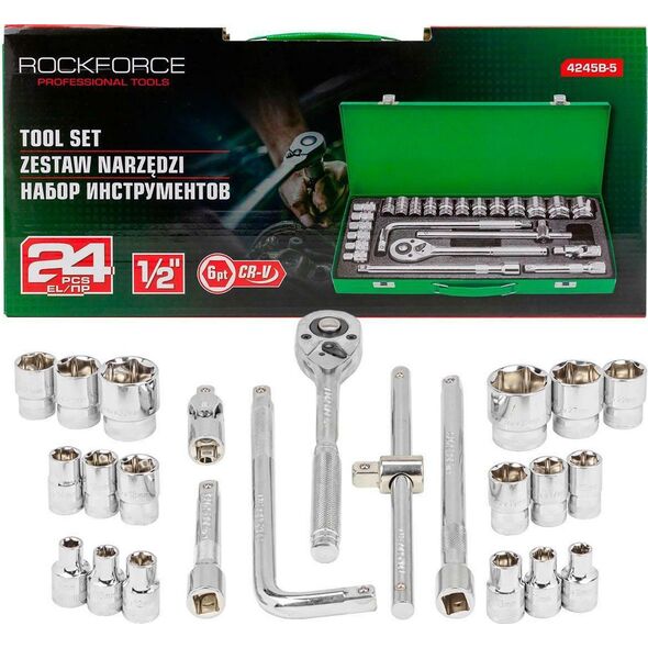 Zestaw narzędzi Rockforce ROCKFORCE ZESTAW KLUCZY  24el. 1/2"  RF-4245B-5