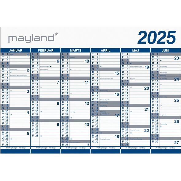 Mayland-Burde Kæmpekalender 2x6 mdr. PP-plast rør 2025 14252217 5700865065408