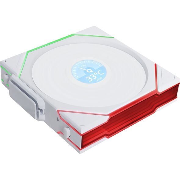 Lian Li UNI FAN TL Wireless LCD Lüfter, ARGB, PWM - Reverse Blade, 120 mm, weiß