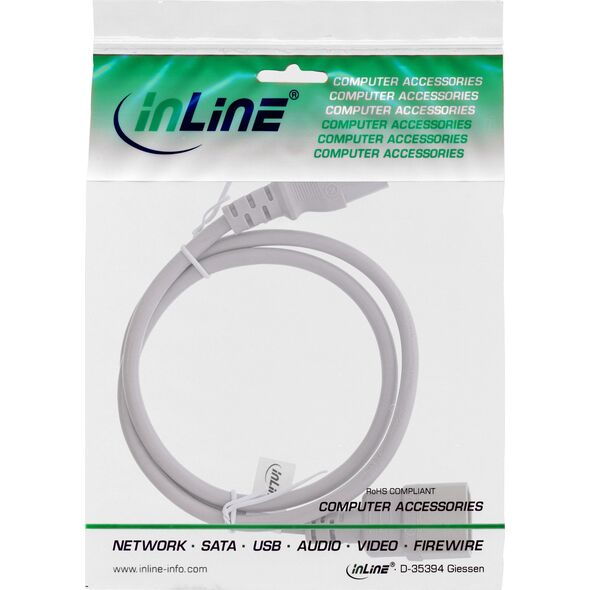 Καλώδιο τροφοδοσίας InLine INLINE Netzkabel Kaltgeraeteverlaengerung C13 zu C14 0,3m γκρι 13839074 4043718298006
