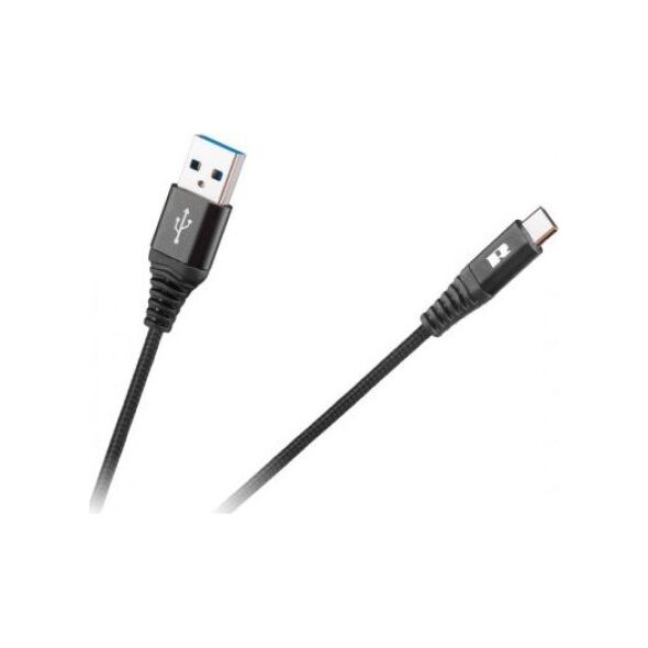 Kabel USB Rebel USB-A - USB-C 2 m Czarny (RB-6001-200-B)