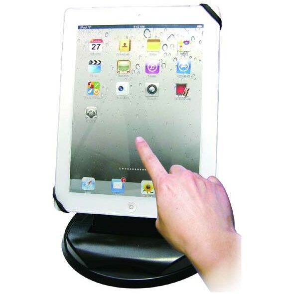 Stojak pod tablet, obrotowy, czarny