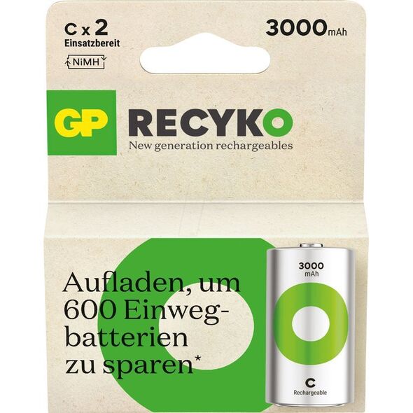 GP 1x2 GP ReCyko NiMH Accus C Baby 3000mAH, έτοιμο για χρήση 14265352 4891199223136