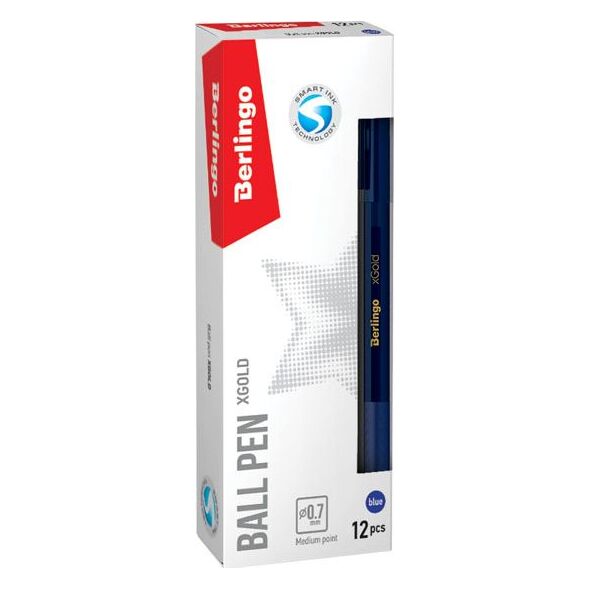 Berlingo Berlingo, pióro kulkowe, niebieskie, 12szt, 0.7mm, XGOLD