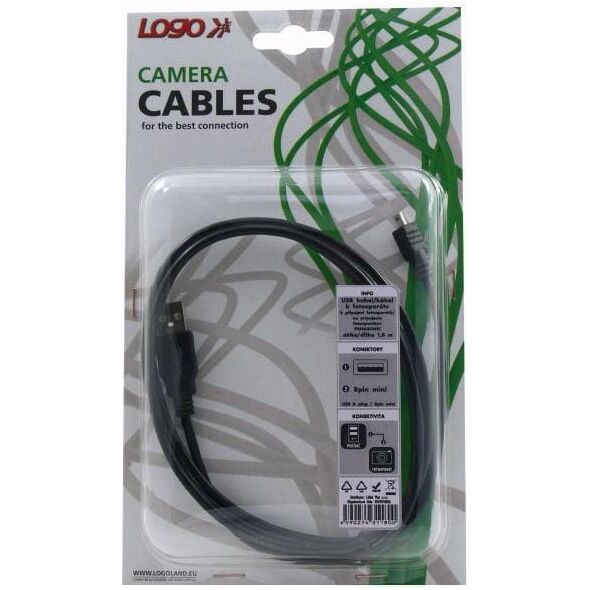 Kabel USB Logo USB-A - miniUSB 1.8 m Czarny (31180)