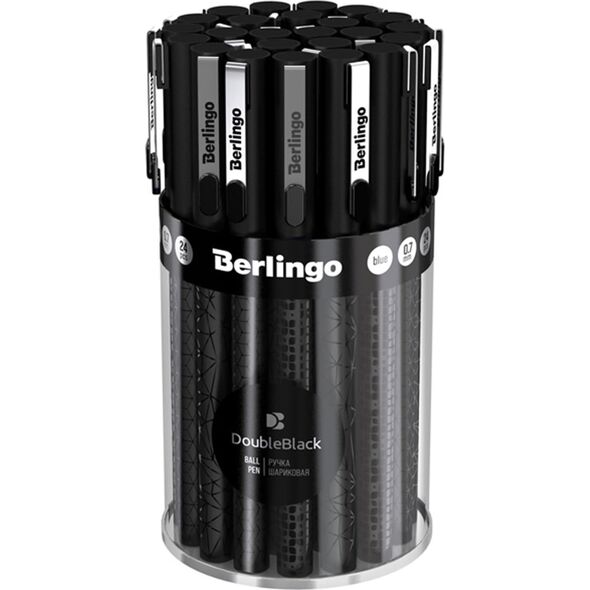Berlingo, pióro kulkowe, niebieskie, 24szt, 0.5mm, DoubleBlack