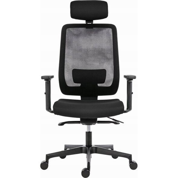 Krzesło biurowe Powerton Powerton Ergonomiczny fotel biurowy Lucie, Czarny
