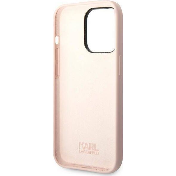 Karl Lagerfeld Etui Karl Lagerfeld KLHCP14LSLKHLP Apple iPhone 14 Pro hardcase różowy/pink Silicone Karl`s Head